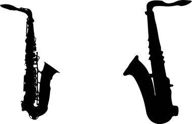 Beyaz arkaplanda saksafon simgesi