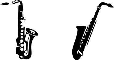 Beyaz arkaplanda saksafon simgesi