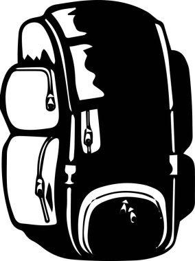 Beyaz arkaplanda sırt çantası simgesi