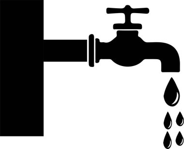 Beyaz arka plan üzerinde musluk simgesi