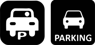 beyaz arka planda otopark simgesi