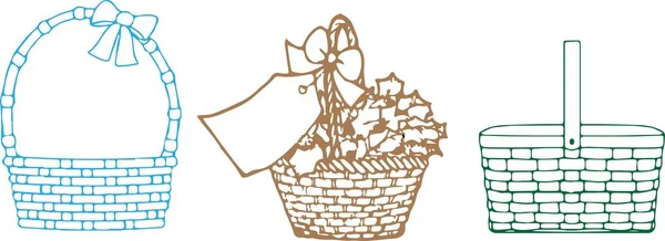 白色背景上的礼品篮图标 — 图库矢量图片