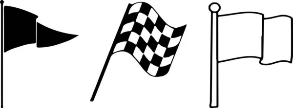 Flagga Ikon Vit Bakgrund — Stock vektor