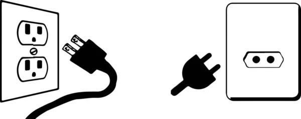 Power Plug Icon Witte Achtergrond — Stockvector