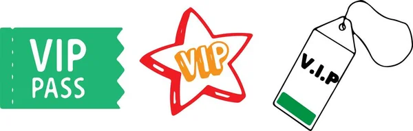 Ikona Karty Vip Pass Białym Tle — Wektor stockowy