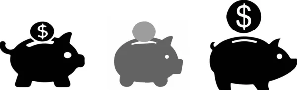 白色背景上的储钱罐图标 — 图库矢量图片