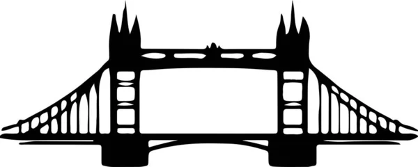 Icona Del Ponte Sfondo Bianco — Vettoriale Stock