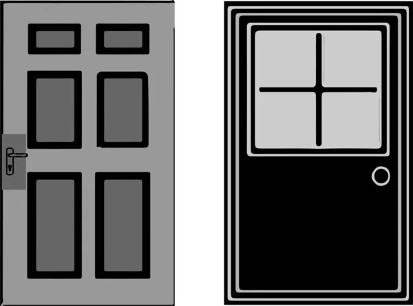 Deur Pictogram Witte Achtergrond — Stockvector