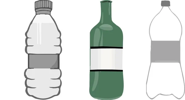 Icono Botella Sobre Fondo Blanco — Archivo Imágenes Vectoriales