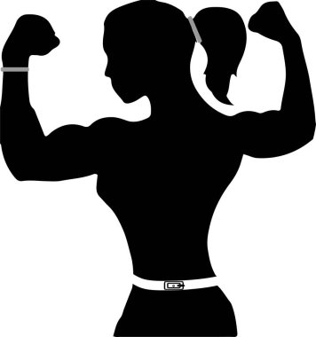 Beyaz arkaplanda güçlü kas simgesi