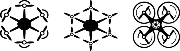 Icona Del Drone Sfondo Bianco — Vettoriale Stock