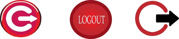 Logout Ikon Fehér Háttér — Stock Vector