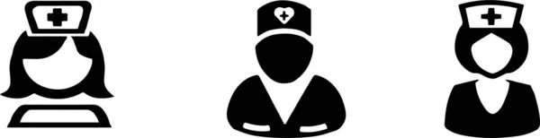 Ícone Enfermeira Fundo Branco —  Vetores de Stock