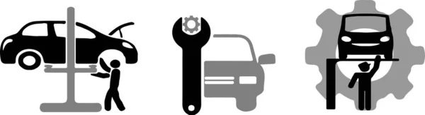 Car Service Icon White Background — Stock Vector