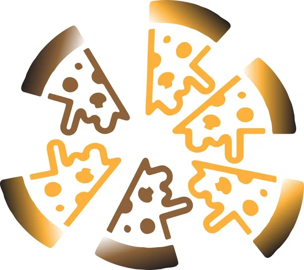 Pizza Icon White Background — Stock Vector