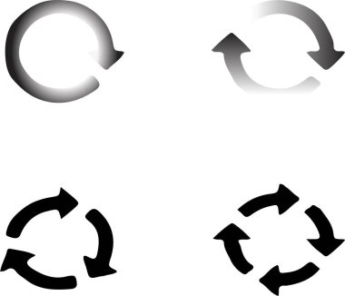 beyaz arka planda düz yuvarlak ok simgesi