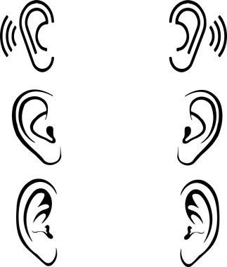 renkli arka planda kulak simgesi