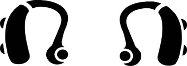 Beyaz arka planda işitme cihazı aracı simgesi