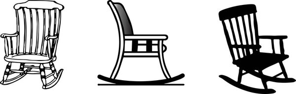 значок деревянного стула на белом фоне
