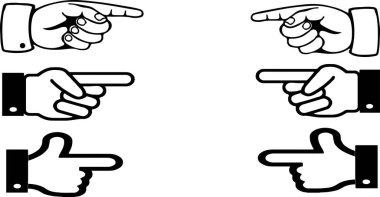 beyaz arka plan üzerinde işaret parmağı ile el işaretçisi