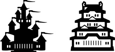 Beyaz arka plan üzerinde kale simgesi