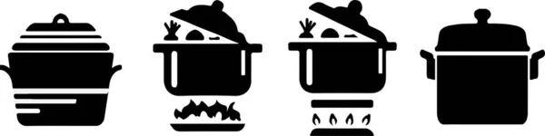 Icono Olla Cocina Sobre Fondo Blanco — Vector de stock