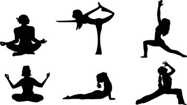 Beyaz arkaplanda yoga simgesi