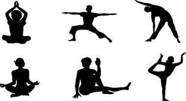 Beyaz arkaplanda yoga simgesi