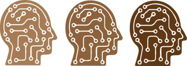 yapay zeka simgesi beyaz arka plan üzerinde