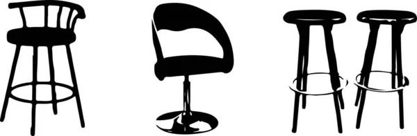 Chaise Comptoir Bar Icône Sur Fond Blanc — Image vectorielle