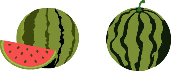 Watermeloen Icoon Kleur Achtergrond — Stockvector