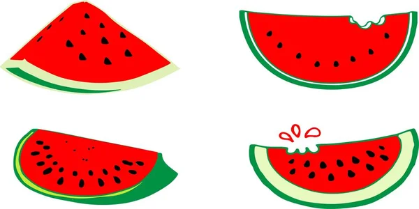 Watermeloen Icoon Kleur Achtergrond — Stockvector