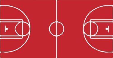 beyaz arka plan üzerinde basketbol alanı vektörü