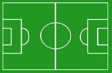 beyaz arka plan üzerinde futbol sahası vektörü
