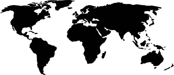 Vector Del Mapa Del Mundo Sobre Fondo Blanco — Vector de stock