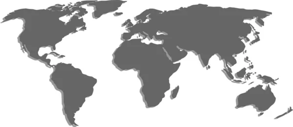白い背景の世界地図ベクトル — ストックベクタ