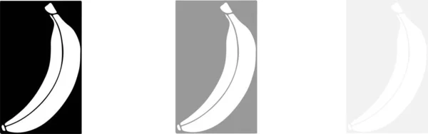 Banana Icon Witte Achtergrond — Stockvector