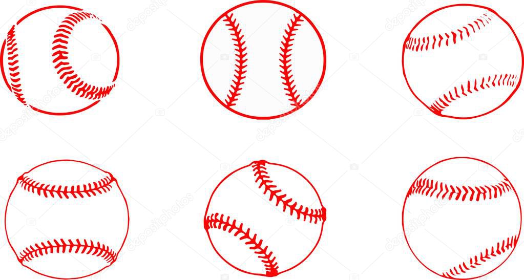 Baseball icon on white background