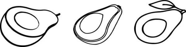 Icona Avocado Sfondo Bianco — Vettoriale Stock