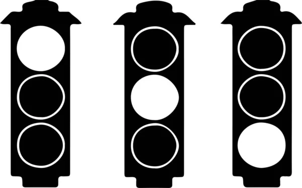 Verkeerslichtpictogram Witte Achtergrond — Stockvector