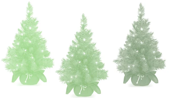 Christmas Trees Set Isolated White Background — Stock Photo, Image