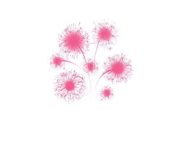 brightly colorful fireworks on color background