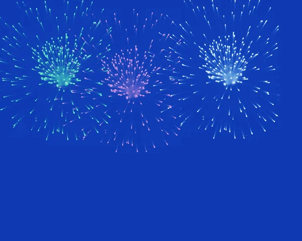 Hell Buntes Feuerwerk Auf Farbigem Hintergrund — Stockfoto