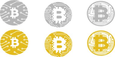 Beyaz arkaplanda bitcoin simgesi