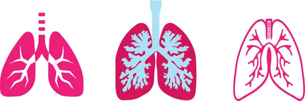 Beyaz Arka Plan Üzerinde Akciğer Simgesi — Stok Vektör