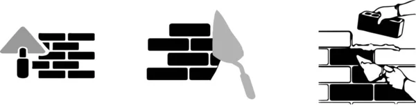 Іконка Цегляної Стіни Кольоровому Фоні — стоковий вектор