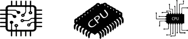 Cpu Ikonen Vit Bakgrund — Stock vektor