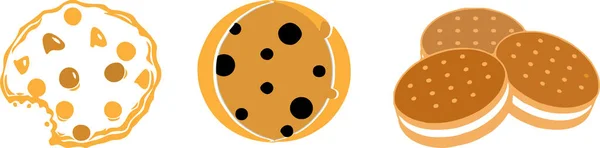 Cookie Pictogram Witte Achtergrond — Stockvector