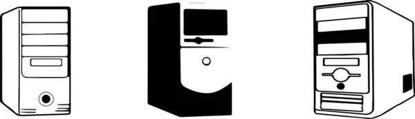 Computergehäusesymbol Auf Weißem Hintergrund — Stockvektor