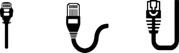 Cat Ethernet Connector Pictogram Witte Achtergrond — Stockvector